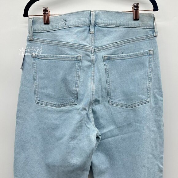 Old Navy NWT Women's Distressed Light Wash High-Rise Straight-Leg Jeans Size 12 - Picture 3 of 10